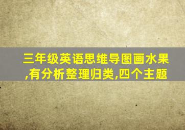 三年级英语思维导图画水果,有分析整理归类,四个主题