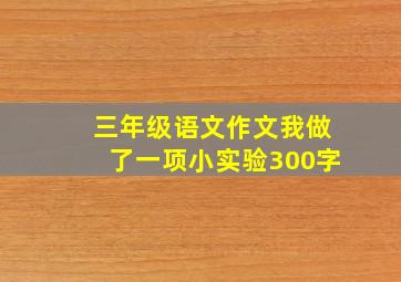 三年级语文作文我做了一项小实验300字