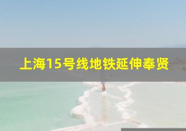 上海15号线地铁延伸奉贤