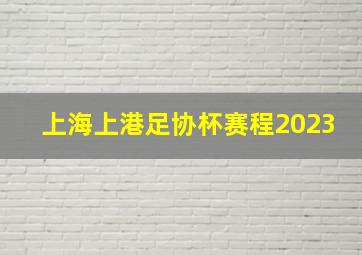 上海上港足协杯赛程2023