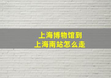 上海博物馆到上海南站怎么走