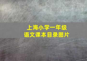 上海小学一年级语文课本目录图片