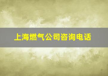 上海燃气公司咨询电话