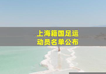 上海籍国足运动员名单公布