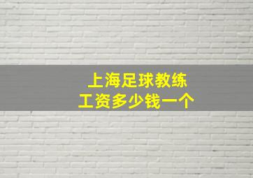 上海足球教练工资多少钱一个