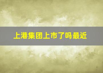 上港集团上市了吗最近