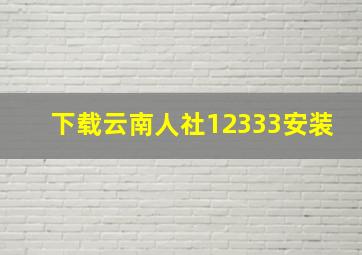 下载云南人社12333安装