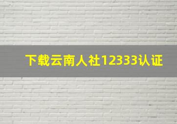 下载云南人社12333认证