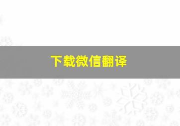 下载微信翻译