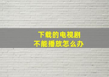 下载的电视剧不能播放怎么办