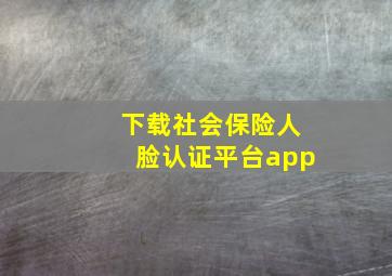 下载社会保险人脸认证平台app