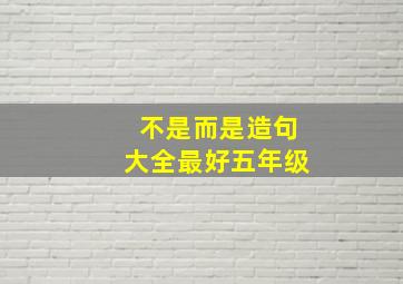 不是而是造句大全最好五年级