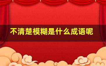 不清楚模糊是什么成语呢