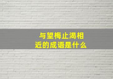 与望梅止渴相近的成语是什么