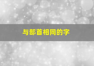 与部首相同的字