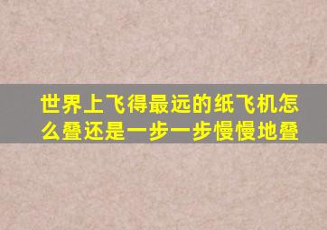 世界上飞得最远的纸飞机怎么叠还是一步一步慢慢地叠