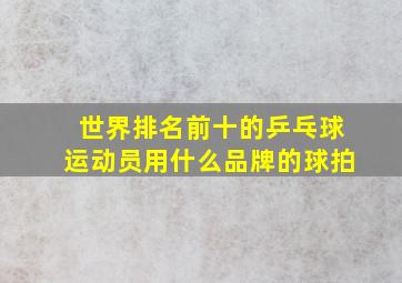 世界排名前十的乒乓球运动员用什么品牌的球拍