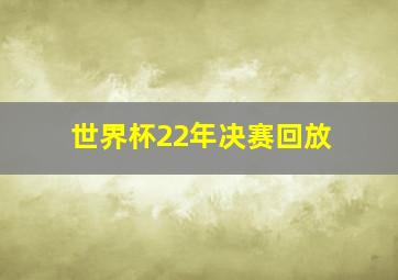 世界杯22年决赛回放