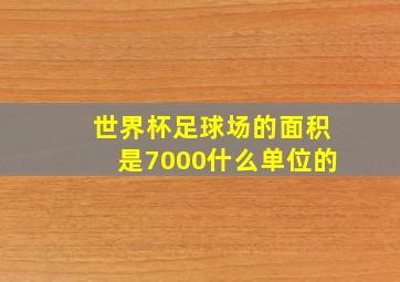 世界杯足球场的面积是7000什么单位的