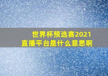 世界杯预选赛2021直播平台是什么意思啊