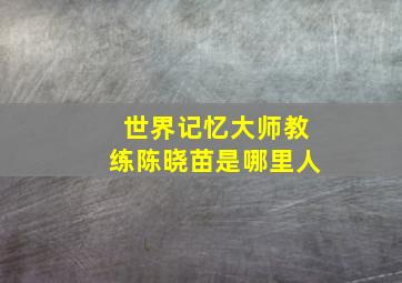 世界记忆大师教练陈晓苗是哪里人