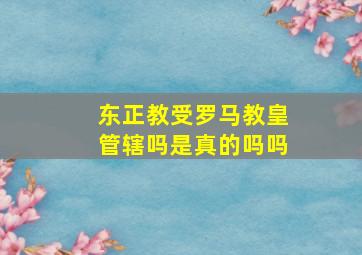 东正教受罗马教皇管辖吗是真的吗吗