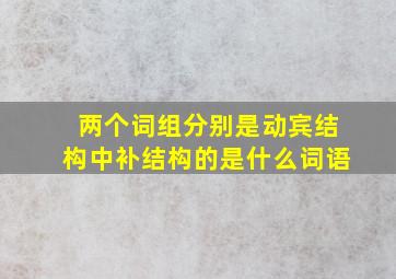 两个词组分别是动宾结构中补结构的是什么词语