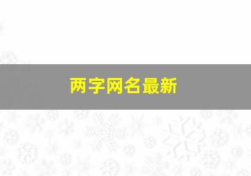 两字网名最新