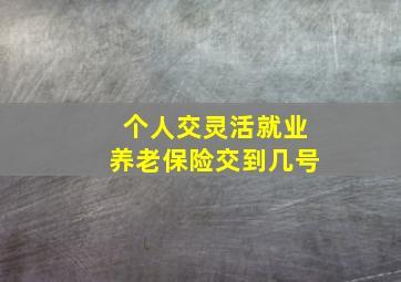 个人交灵活就业养老保险交到几号