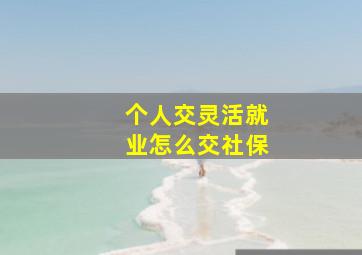 个人交灵活就业怎么交社保