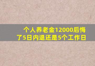 个人养老金12000后悔了5日内退还是5个工作日