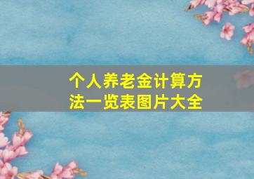 个人养老金计算方法一览表图片大全