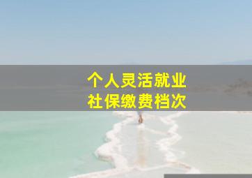 个人灵活就业社保缴费档次