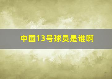 中国13号球员是谁啊