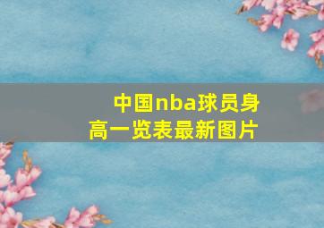 中国nba球员身高一览表最新图片