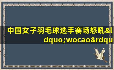 中国女子羽毛球选手赛场怒吼“wocao”引爆全网