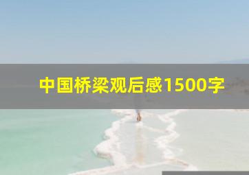 中国桥梁观后感1500字