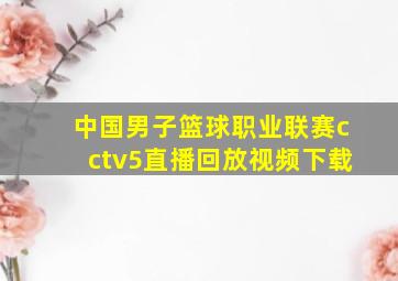 中国男子篮球职业联赛cctv5直播回放视频下载