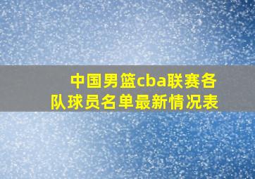 中国男篮cba联赛各队球员名单最新情况表