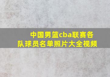 中国男篮cba联赛各队球员名单照片大全视频