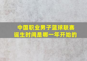 中国职业男子篮球联赛诞生时间是哪一年开始的