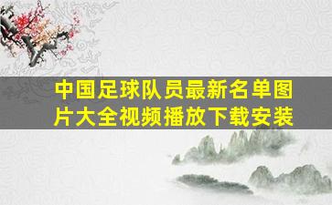 中国足球队员最新名单图片大全视频播放下载安装