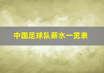 中国足球队薪水一览表