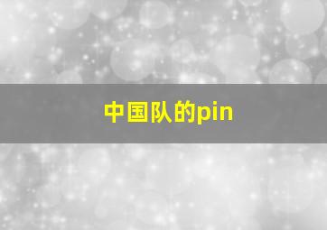 中国队的pin