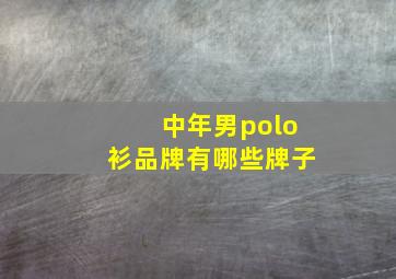 中年男polo衫品牌有哪些牌子