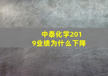 中泰化学2019业绩为什么下降