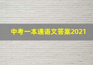 中考一本通语文答案2021