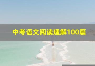 中考语文阅读理解100篇