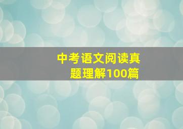 中考语文阅读真题理解100篇