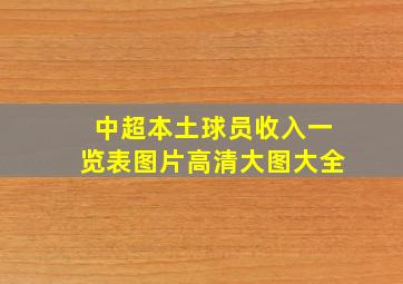 中超本土球员收入一览表图片高清大图大全